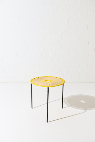 Dorothee Schumacher Handwoven small coffee table amarillo beige mix