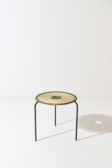 Dorothee Schumacher Handwoven small coffee table verde militar beige mix