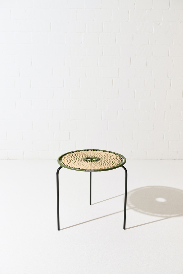 Dorothee Schumacher Handwoven small coffee table verde militar