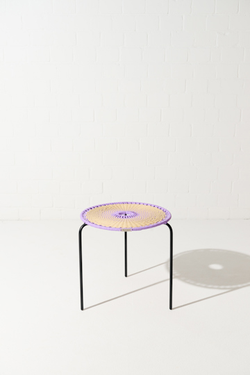 Dorothee Schumacher Handwoven small coffee table lavender beige mix