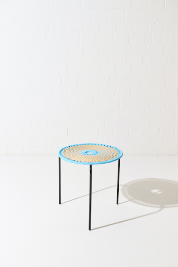 Dorothee Schumacher Handwoven small coffee table azul beige mix