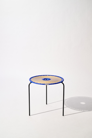 Dorothee Schumacher Handwoven small coffee table blue beige mix