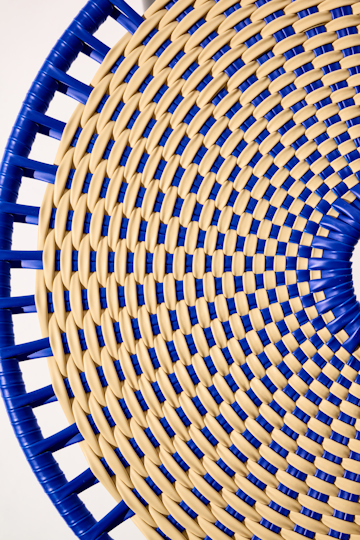 Dorothee Schumacher Handwoven small coffee table blue beige mix