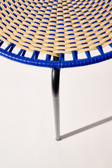 Dorothee Schumacher Handwoven small coffee table blue beige mix