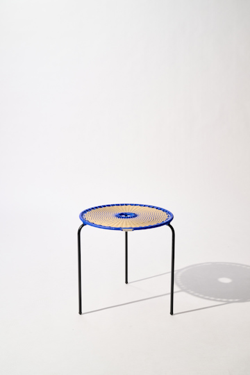 Dorothee Schumacher Handwoven small coffee table blue beige mix