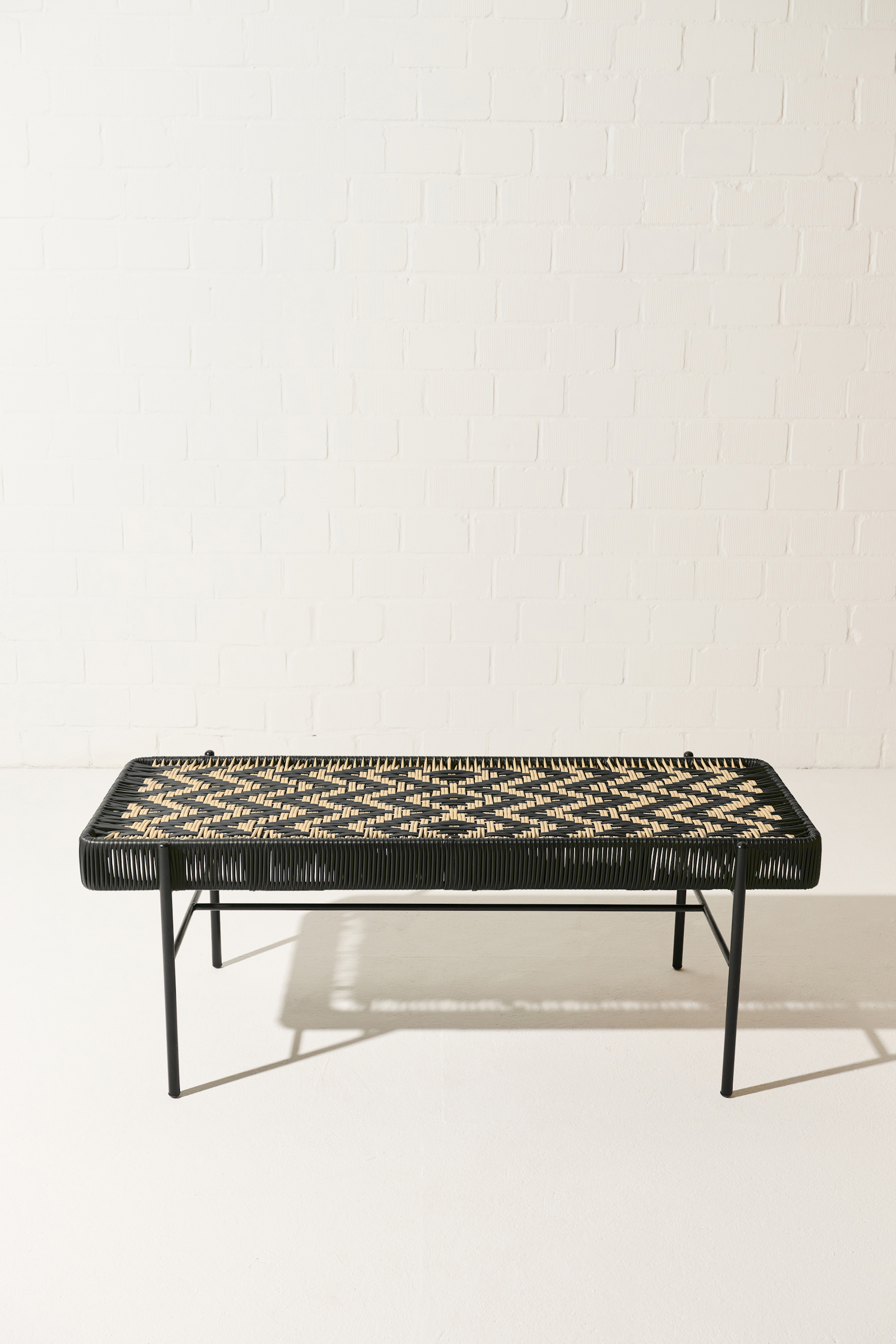 Dorothee Schumacher Handwoven bench black beige mix