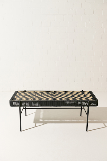 Dorothee Schumacher Handwoven bench black beige mix