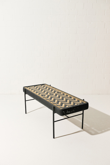 Dorothee Schumacher Handwoven bench black beige mix