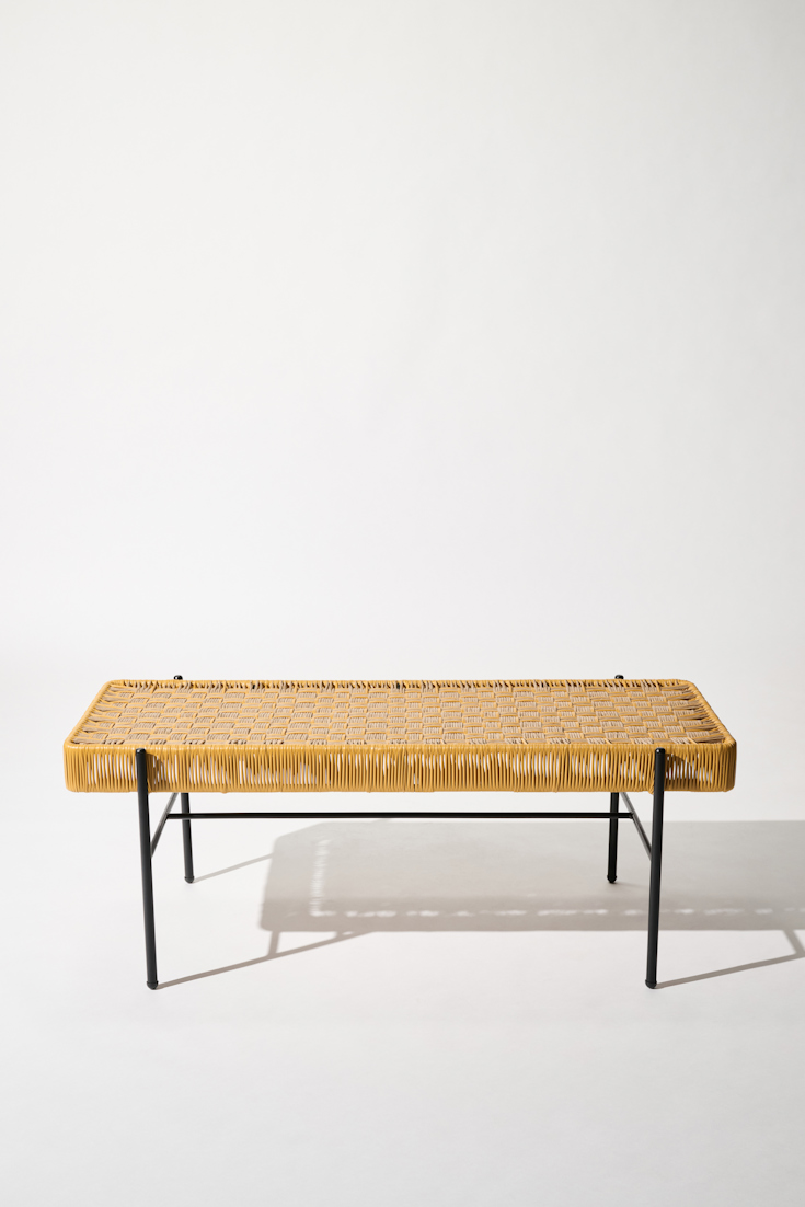 Dorothee Schumacher Handwoven bench mostaza dark beige mix