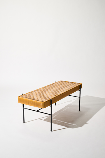 Dorothee Schumacher Handwoven bench mostaza dark beige mix