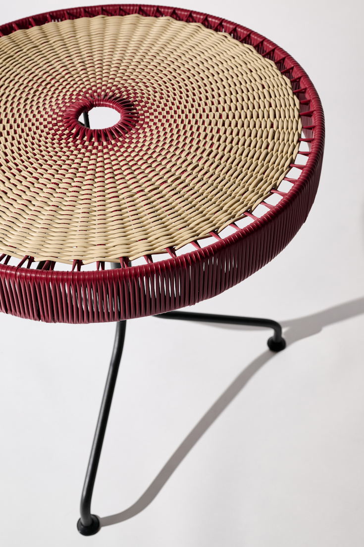 Dorothee Schumacher Handwoven dinner table rojo vino beige mix