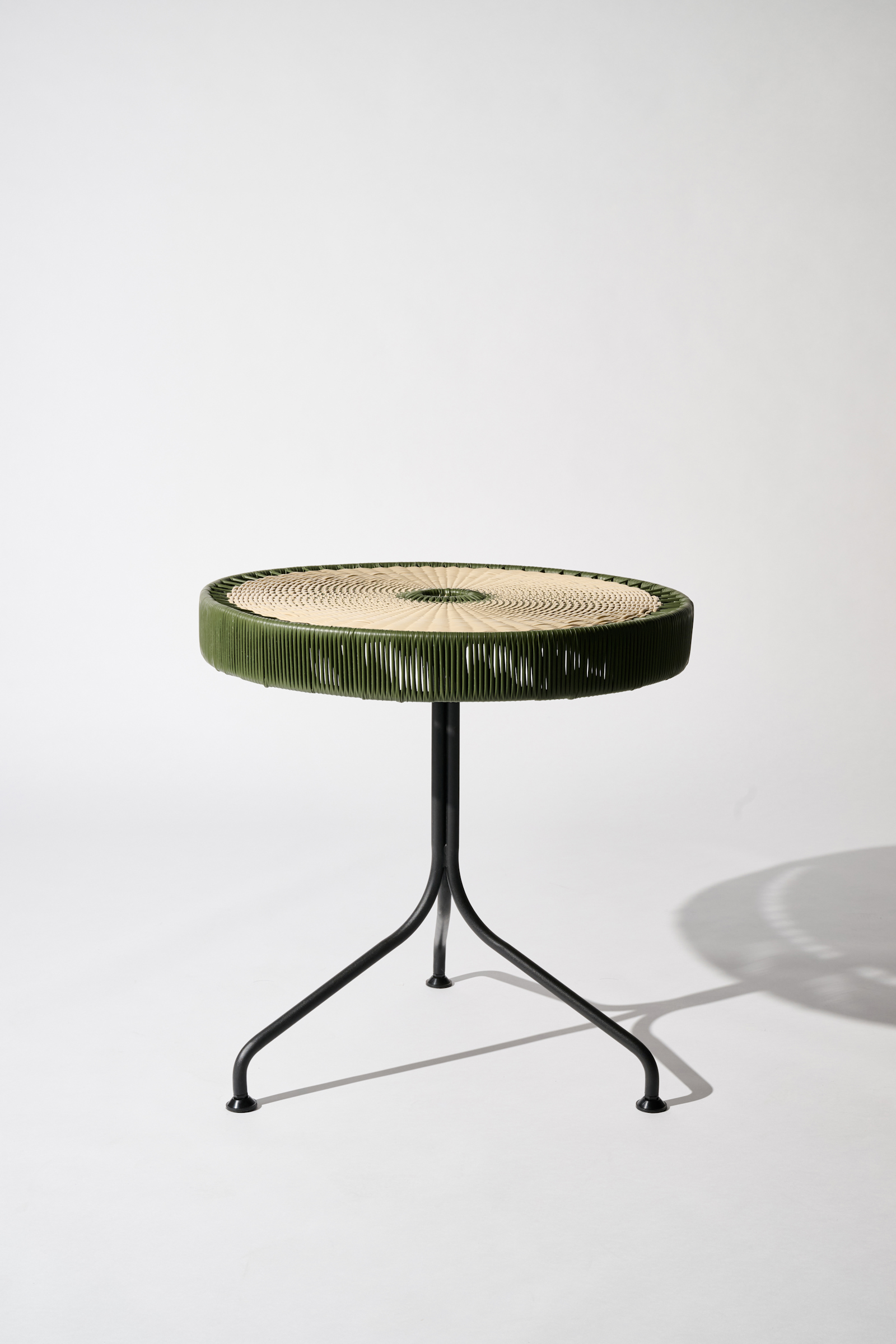 Dorothee Schumacher Handwoven dinner table verde militar beige mix