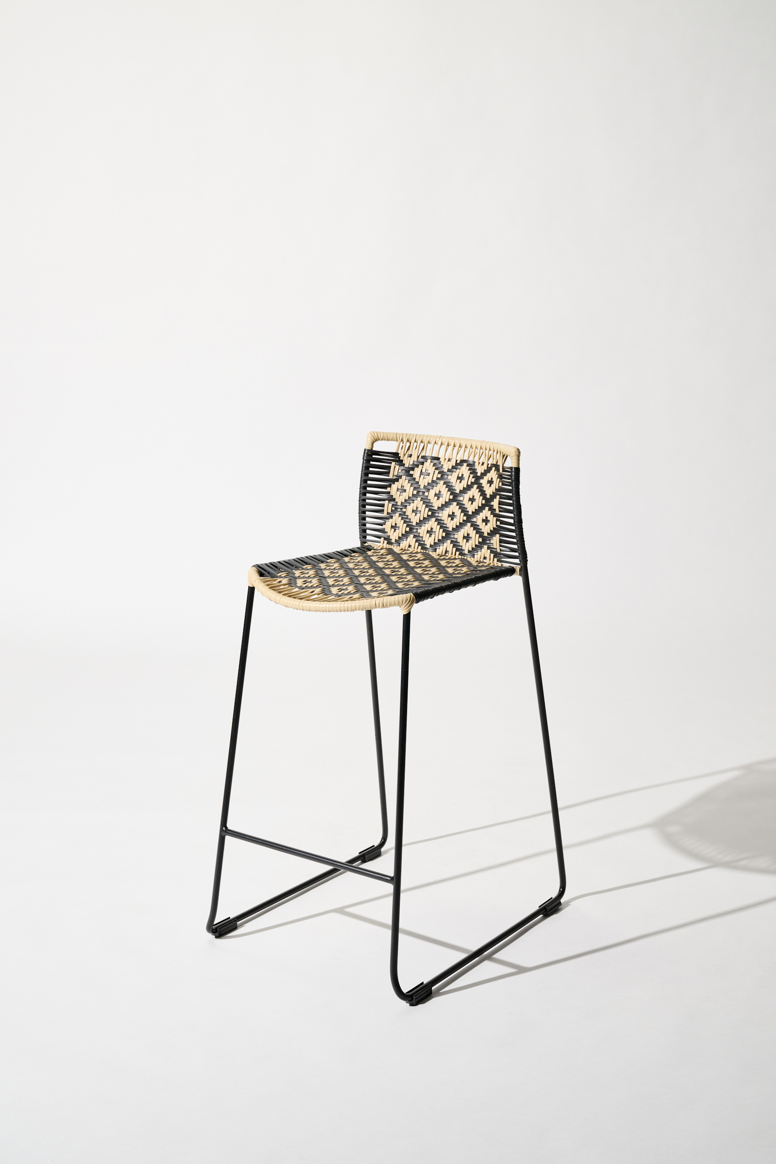 Dorothee Schumacher Handwoven stool black beige mix