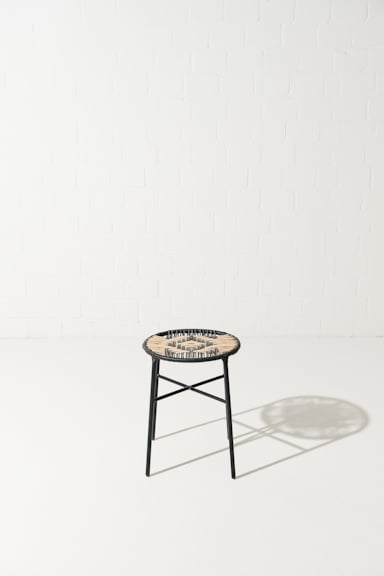 Dorothee Schumacher Handwoven stool black beige mix