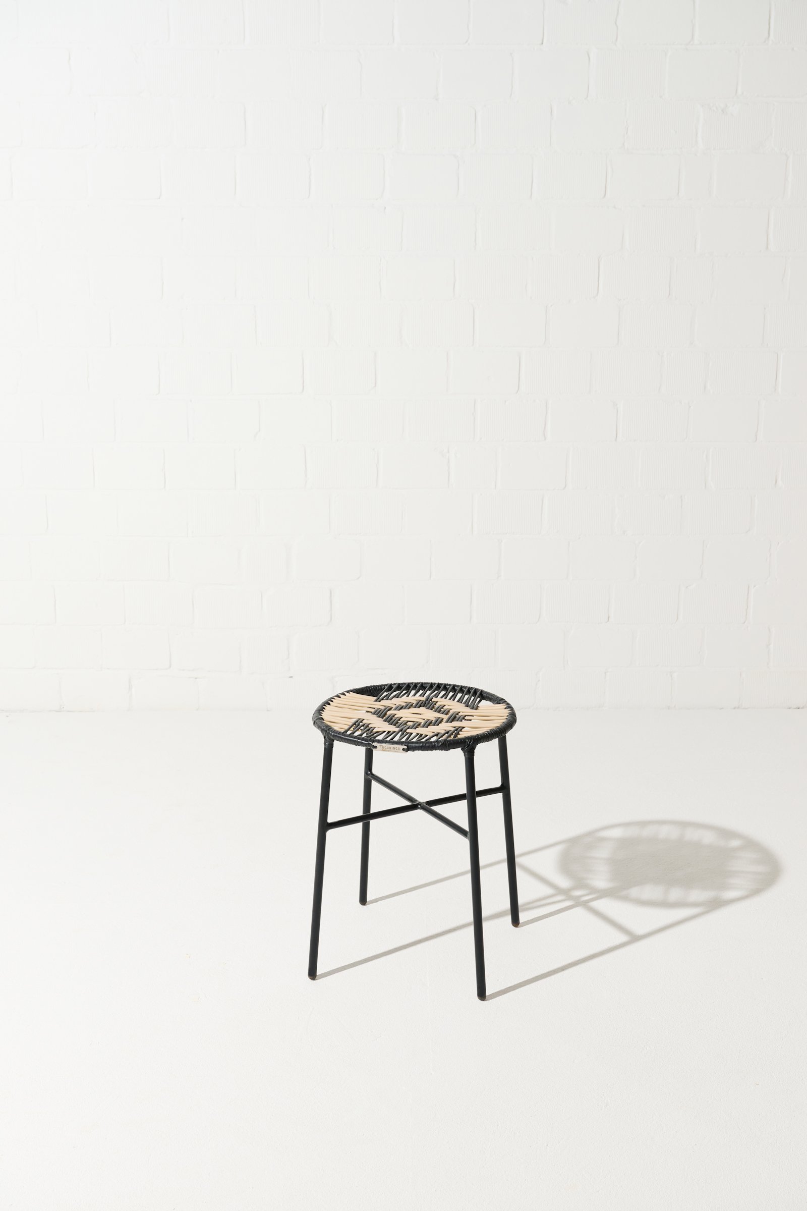 Dorothee Schumacher Handwoven stool black beige mix