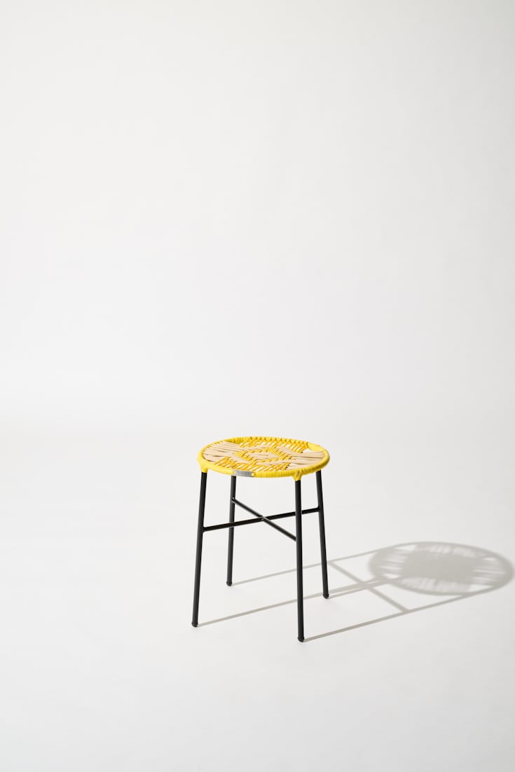 Dorothee Schumacher Handwoven stool amarillo beige mix