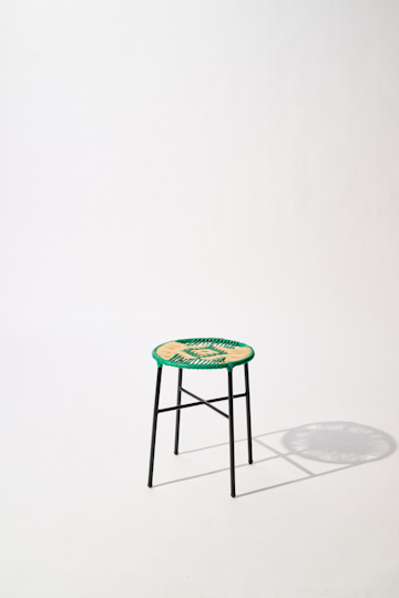 Dorothee Schumacher Handwoven stool verde beige mix
