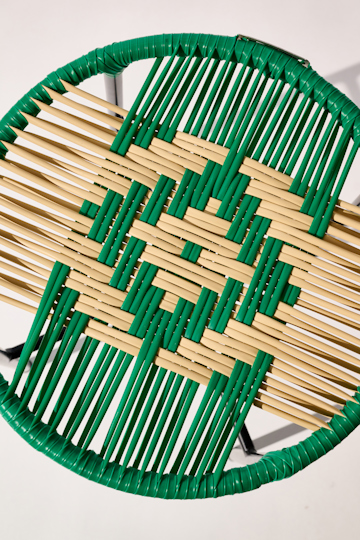 Dorothee Schumacher Handwoven stool verde beige mix