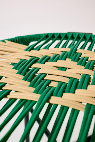 Dorothee Schumacher Handwoven stool verde beige mix