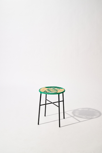 Dorothee Schumacher Handwoven stool verde beige mix