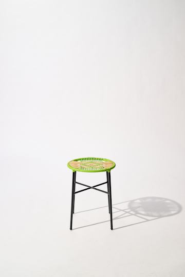 Dorothee Schumacher Handgeflochtener Hocker verde tropical beige mix