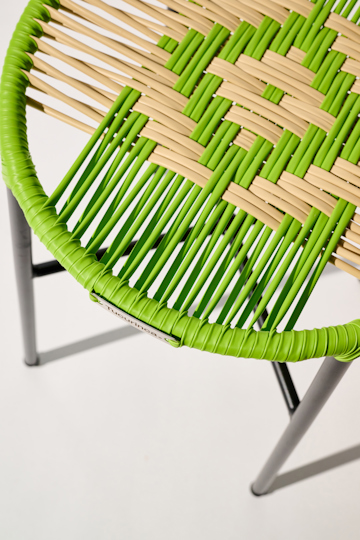 Dorothee Schumacher Handwoven stool verde tropical beige mix