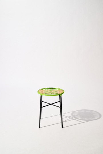 Dorothee Schumacher Handgeflochtener Hocker verde tropical beige mix
