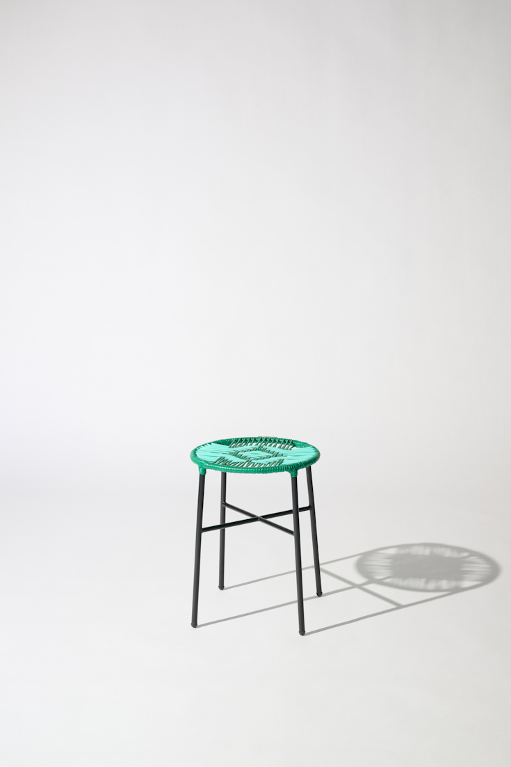 Dorothee Schumacher Handgeflochtener Hocker verde turquesa mix