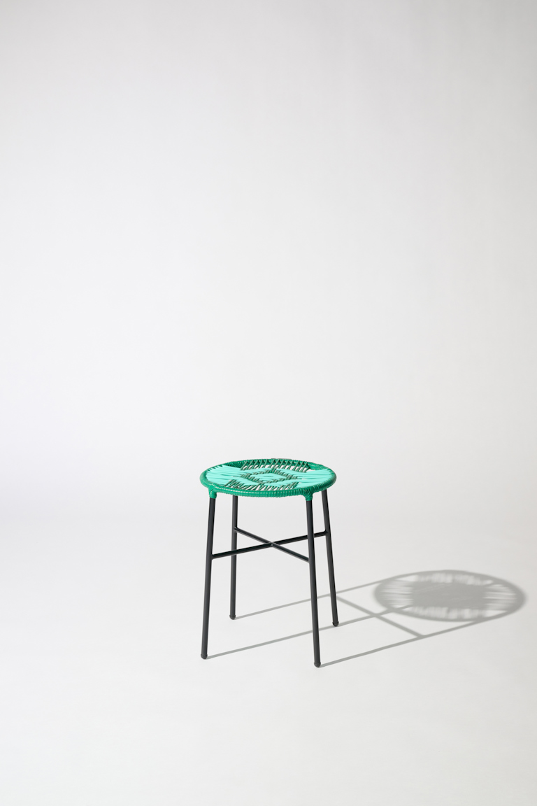 Dorothee Schumacher Handgeflochtener Hocker verde turquesa mix
