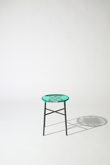 Dorothee Schumacher Handwoven stool verde turquesa mix