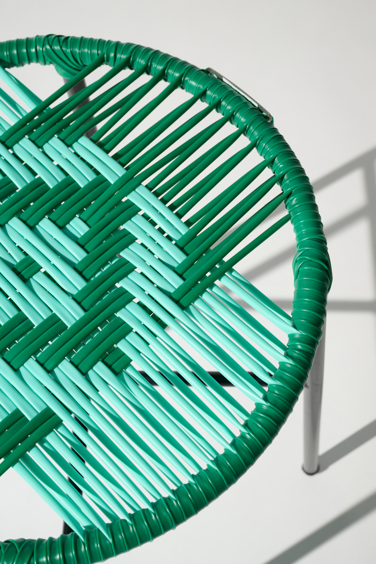Dorothee Schumacher Handgeflochtener Hocker verde turquesa mix