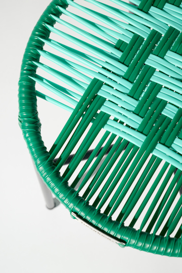 Dorothee Schumacher Handwoven stool verde turquesa mix