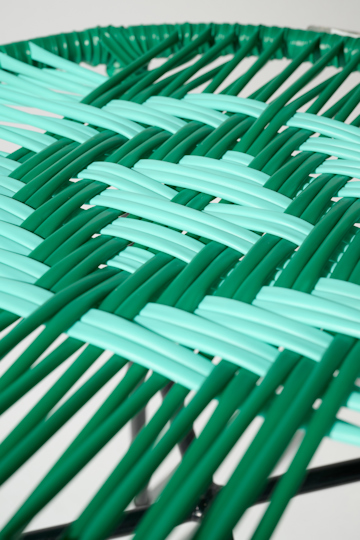 Dorothee Schumacher Handwoven stool verde turquesa mix