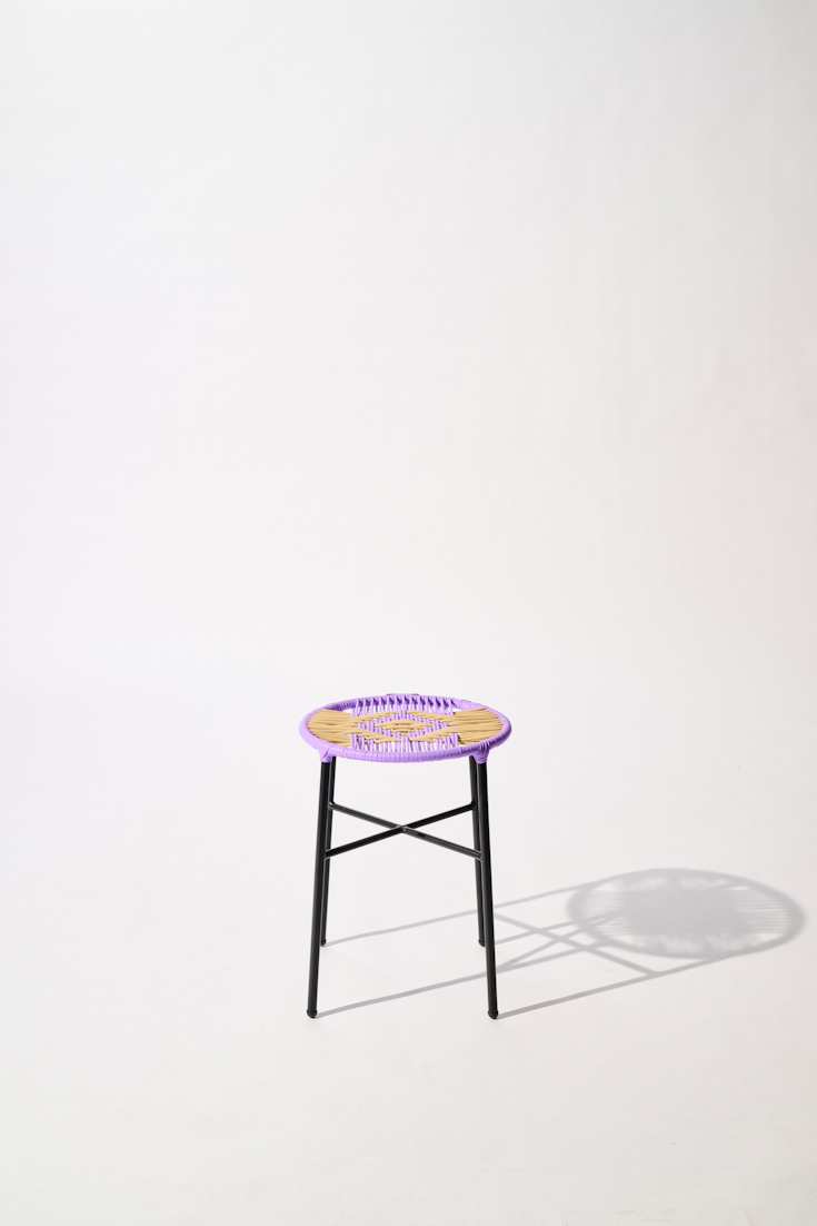 Dorothee Schumacher Handwoven stool lavender beige mix