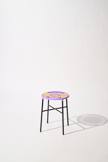 Dorothee Schumacher Handwoven stool lavender beige mix