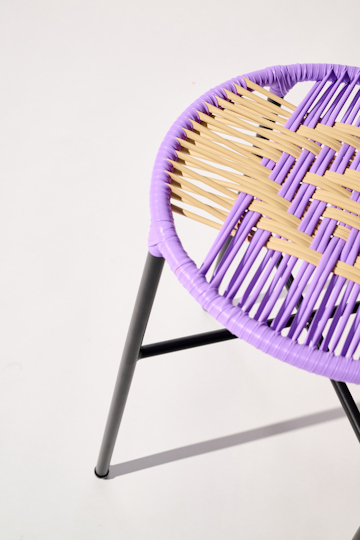 Dorothee Schumacher Handwoven stool lavender beige mix