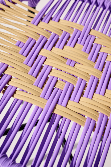 Dorothee Schumacher Handwoven stool lavender beige mix