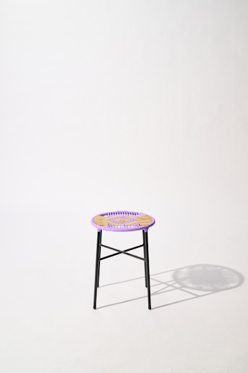 Dorothee Schumacher Handgeflochtener Hocker lavender beige mix