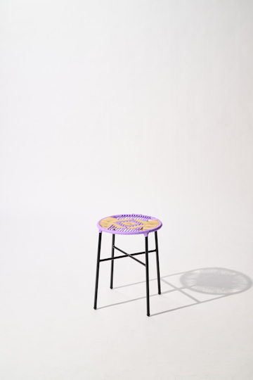 Dorothee Schumacher Handwoven stool lavender beige mix