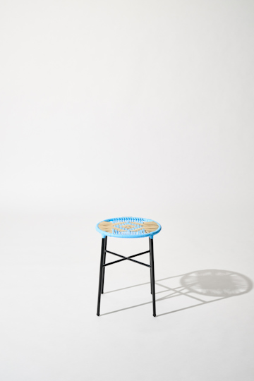 Dorothee Schumacher Handwoven stool azul beige mix