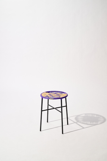 Dorothee Schumacher Handgeflochtener Hocker lilac beige mix