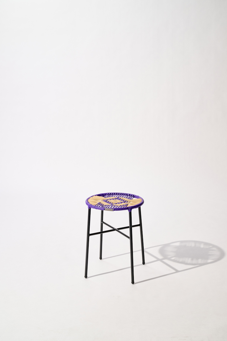 Dorothee Schumacher Handgeflochtener Hocker lilac beige mix