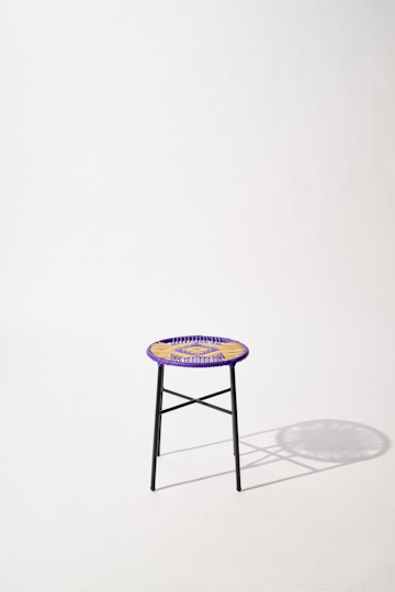 Dorothee Schumacher Handwoven stool lilac beige mix