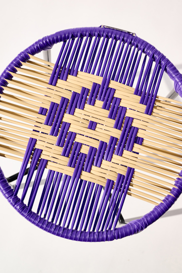 Dorothee Schumacher Handwoven stool lilac beige mix