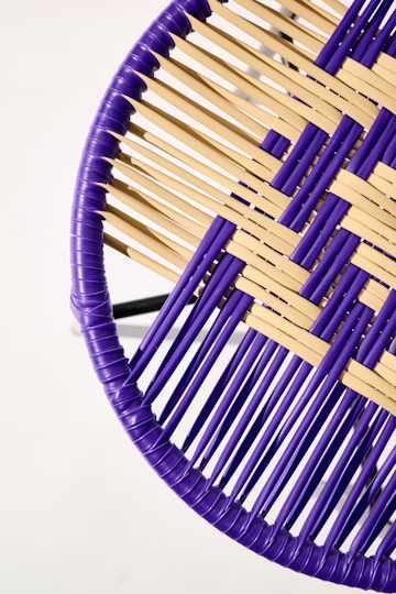Dorothee Schumacher Handwoven stool lilac beige mix