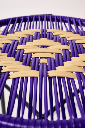 Dorothee Schumacher Handwoven stool lilac beige mix