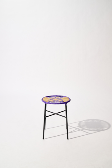 Dorothee Schumacher Handwoven stool lilac beige mix