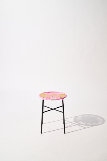 Dorothee Schumacher Handwoven stool rosada beige mix