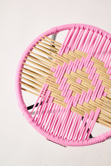 Dorothee Schumacher Handwoven stool rosada beige mix
