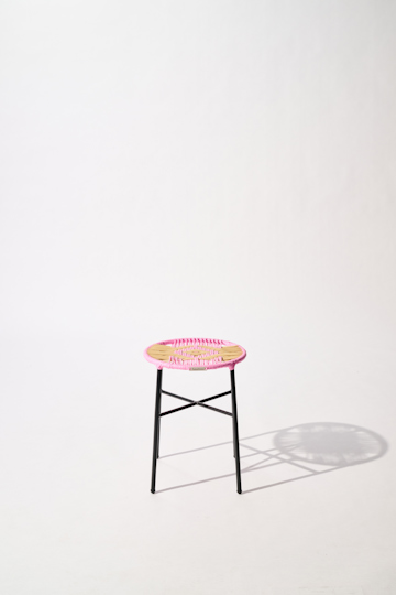 Dorothee Schumacher Handwoven stool rosada beige mix